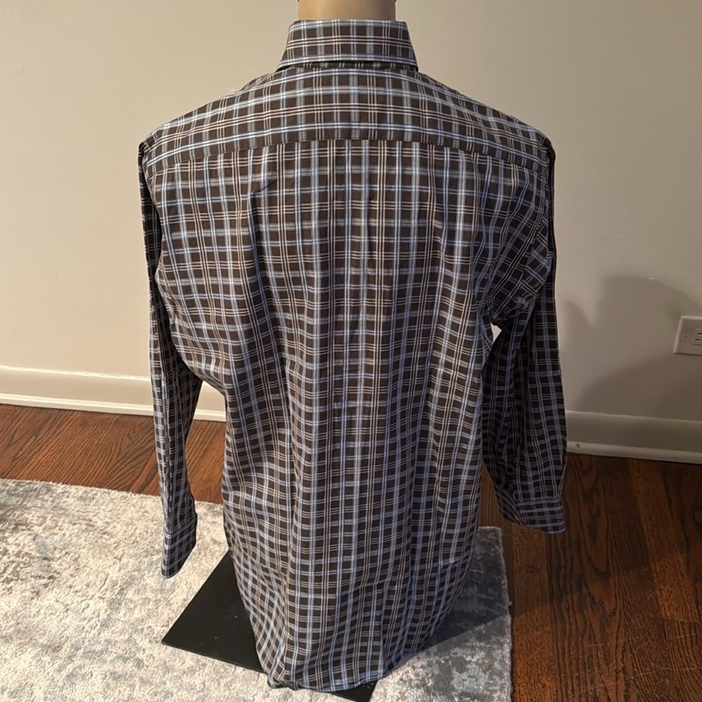 TD Thomas Dean Men’s Extra Large Button Down Dress Dress Plaid Long Sleeve - Picture 4 of 7